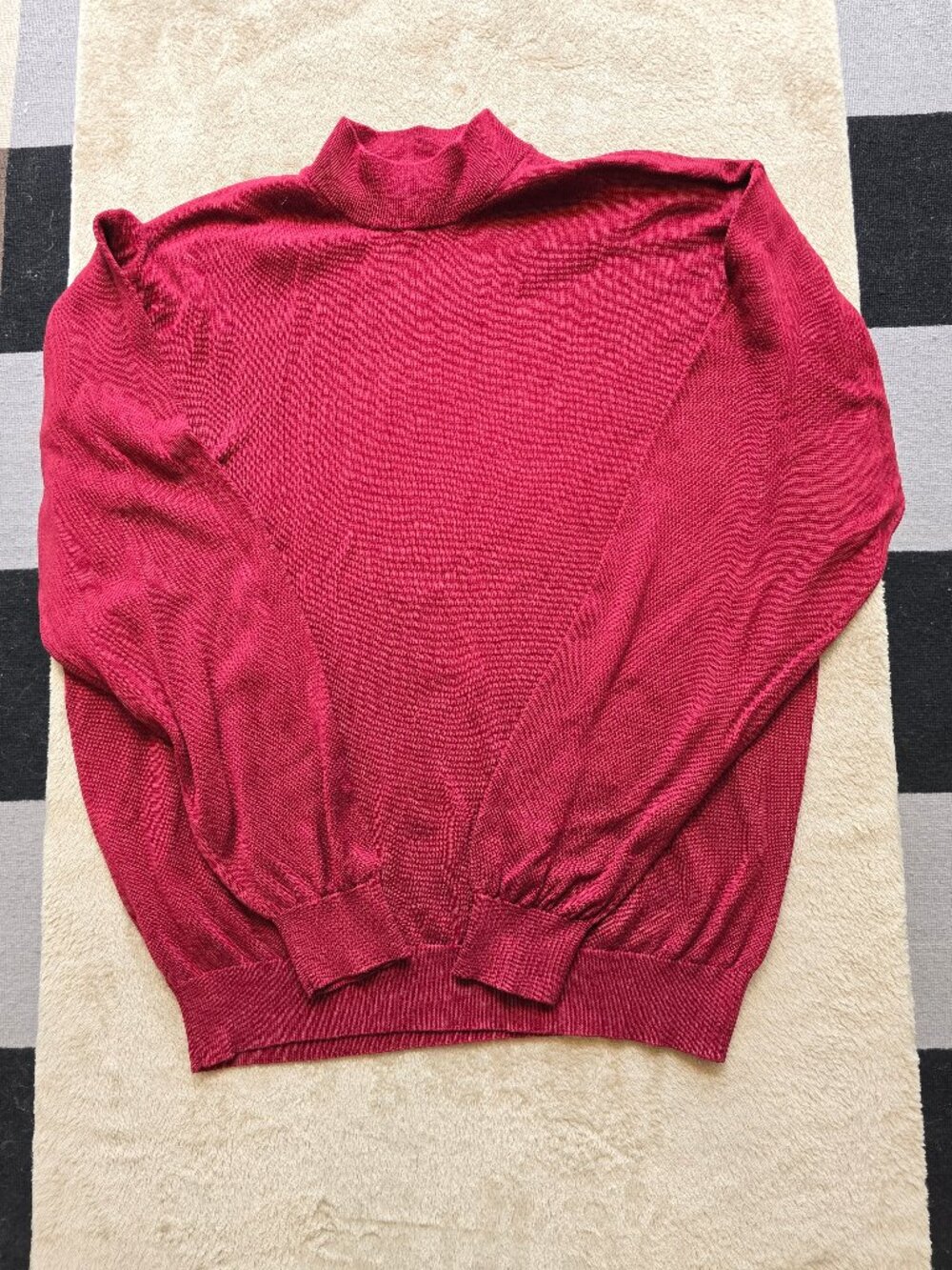 Pronto Uomo Red Knit Turtleneck Sweater - Men's Size Large (L/G)